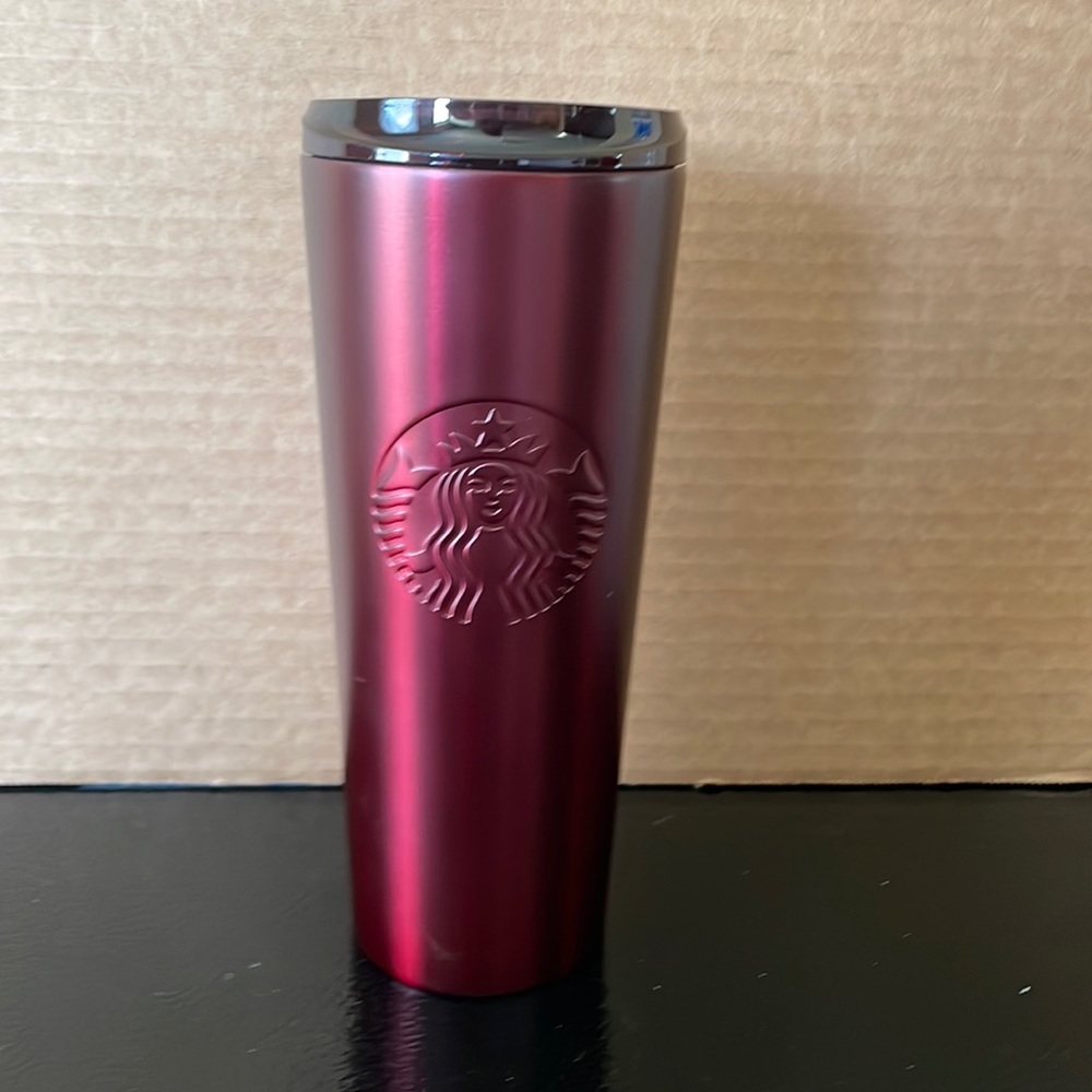 2020 Starbucks Stainless Steel Holiday Plum Purple Cold Cup Tumbler 24oz